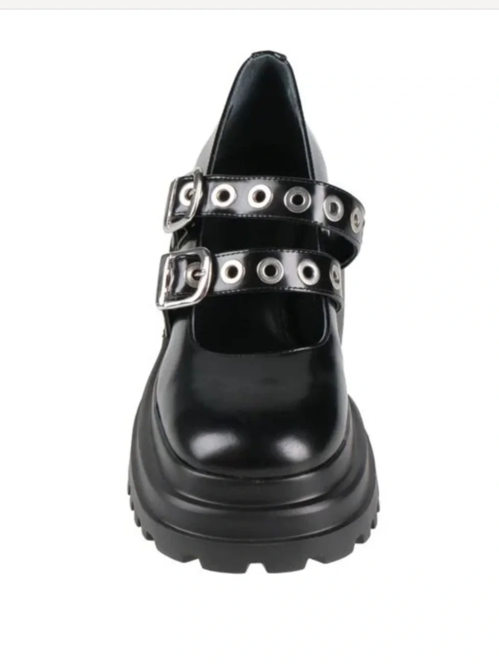 NWOB Maje Black Leather Platform Mary Jane “Babies” with Silver Eyelets